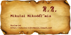 Mikulai Nikodémia névjegykártya